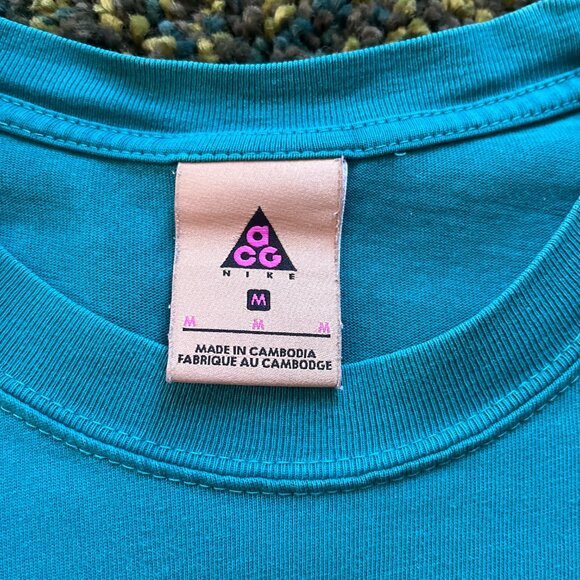 Nike ACG Vintage Teal Embroidered Logo T (M) - Picture 3 of 7